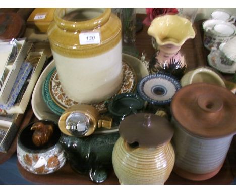 A Tray of China to Include Beswick Whiskey Decanter (Full).