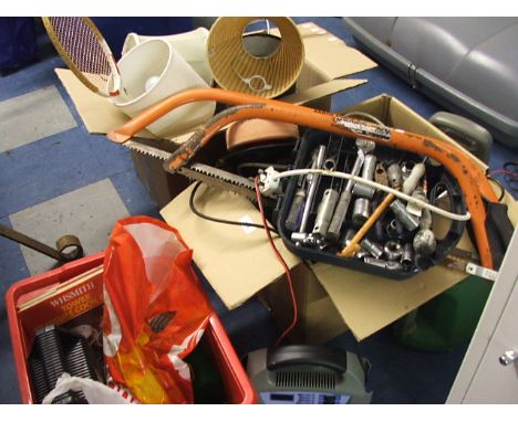 A Box of Workshop Tools, Bush Man Saws etc.