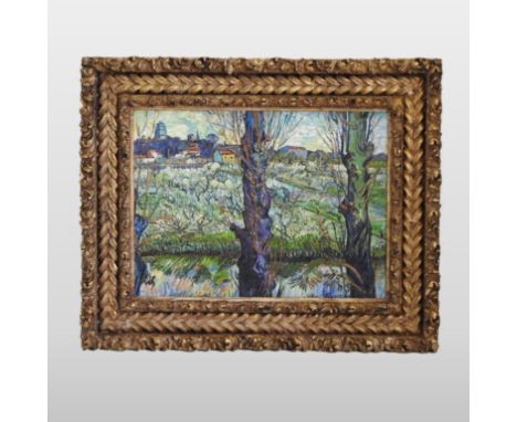 After Vincent Van Gogh, (1853-1890), landscape, oil on canvas, laid on board, 62 x 82cm 