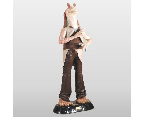 A life size figure of Jar Jar Binks, official 1999 Lucas Film/Pepsi Star Wars: Episode I - The Phantom Menace, 216cm high. Pr