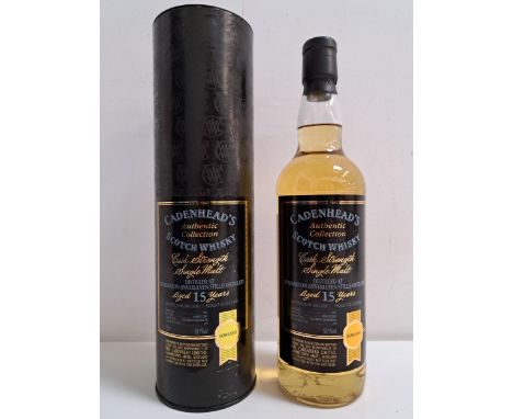 INVERLEVEN 15 YEAR OLD SINGLE MALT SCOTCH WHISKY Cadenhead's Authentic Collection, from the Dumbarton distillery which closed
