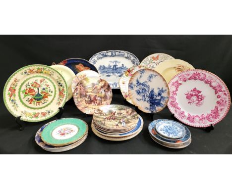 TWENTY SIX DECORATIVE PLATESincluding Aynsley, Royal Doulton, RHS Chelsea flower plates, Burslem ware, Royal Worcester, Spode