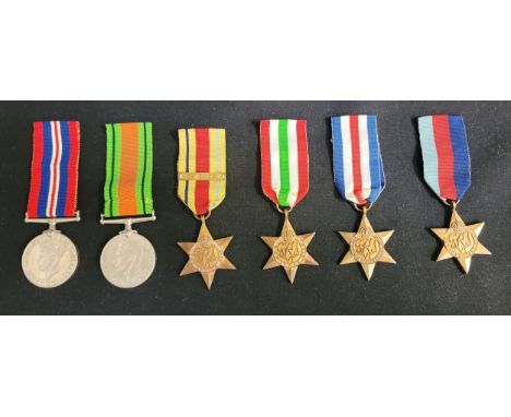 SELECTION OF SIX WWII MEDALScomprising 1939-1945 Star, War Medal 1939-1945, Defence Medal, France And Germany Star, Italy Sta