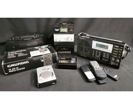 ASSORTMENT OF RADIOS, STEREOS AND PORTABLE CASSETTE PLAYERSincluding boxed Grundig YB 400 PE World Receiver, Voice of the Wor