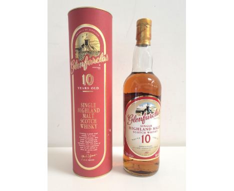 GELNFARCLAS 10 YEAR OLD SINGLE HIGHLAND MALT WHISKY old label from 1990's, in capsule, 700ml and 40%, level top shoulder, one