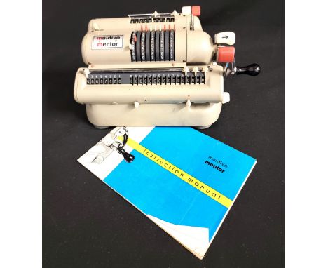 GERMAN MULDIVO MENTOR CALCULATOR, CIRCA 1955model no WSR 160 no 224301, with an instruction manual, 23 x 13 x 16cm