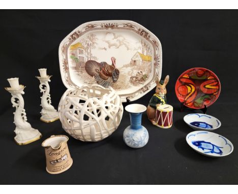 ASSORTMENT OF DECORATIVE AND TABLE WAREincluding Royal Doulton Bunny Bank D6615, Longrow Campbeltown whisky jug, large turkey