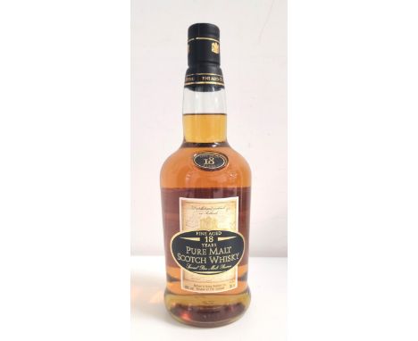 ONE BOTTLE OF 18 YEAR OLD PURE MALT SCOTCH WHISKY by Wallace and Young Distillers co., 70cl and 40%, level mid neck, one bott