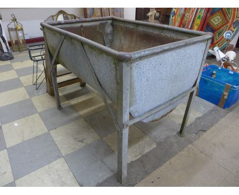 A galvanised trough 