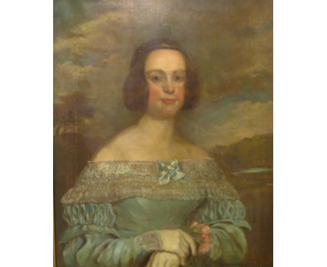 English School (19th Century), portrait of a lady, oil on canvas, 75 x 63cms, framed 