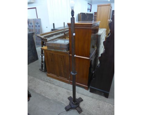 An oak standard lamp 