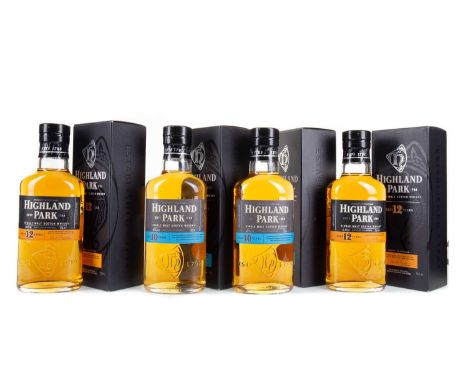 4 HALF BOTTLES OF HIGHLAND PARK - 12 YEAR OLD AND 10 YEAR OLD ISLAND SINGLE MALT Orkney’s Highland Park distillery is situate