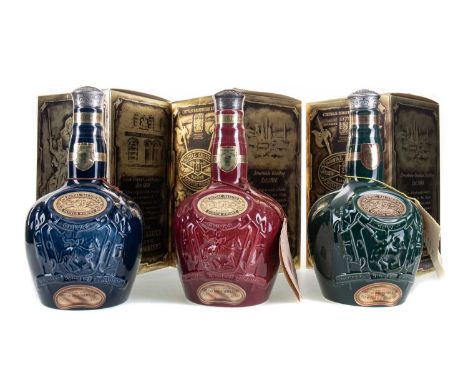 CHIVAS ROYAL SALUTE 21 YEAR OLD RUBY, EMERALD AND SAPPHIRE DECANTERS (3 X 75CL) BLENDED WHISKY Each 40% ABV / 75clQty: 3