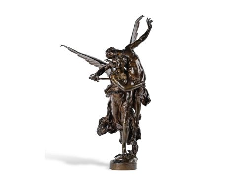 GROUPE DE 'GLORIA VICTIS', EN BRONZE PATINE, D'APRES UN MODELE DE MARIUS-JEAN-ANTOINE MERCIE, FONTE BARBEDIENNE DERNIER QUART