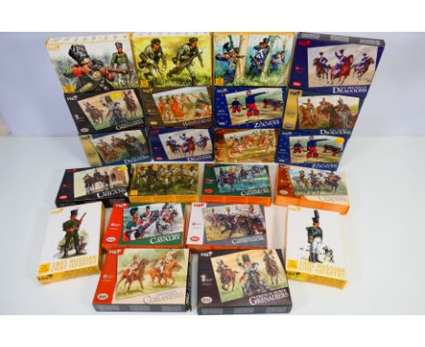 HaT - 22 boxed 1:72 scale plastic soldier figures. Lot includes HaT #8013 French Horse Grenadiers; #8052 Prussian Reserve Inf