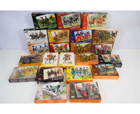 HaT - 22 boxed 1:72 scale plastic soldier figures. Lot includes HaT #8047 Alexander's Macedonian Cavalry; #8037 Napoleonic Au