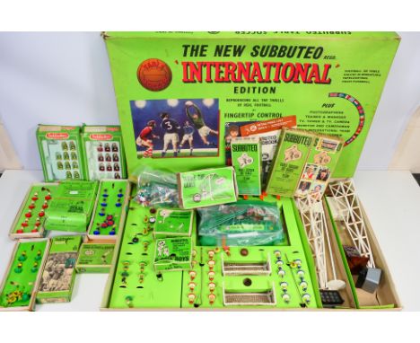 Subbuteo - A boxed vintage Subbuteo International Edition with 9 x boxed teams and other boxed accessories including Corner K