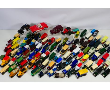 Diecast - A collection of loose diecast vehicles in various scales to include: Saico friction action Morris Minor 'Bisto' van