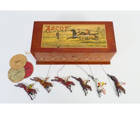 Jaques & Son - A wooden cased 'Ascot-The New Horse Racing Game. It shows signs of age and use and appears in Fair condition o