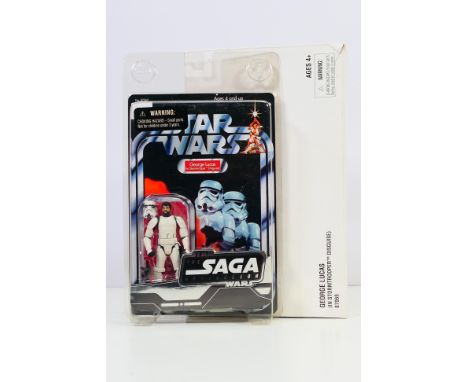 Star Wars - Hasbro - An unopened carded Star Wars George Lucas figure (in Stormtrooper disguise) # 87069. It appears Mint in 