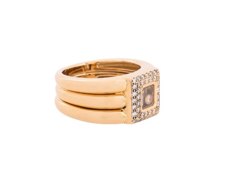 CHOPARD Ring "Happy Diamonds" mit Diamanten von zus. ca. 0,45 ct ca. FW (F-G) / VS, GG 18K, 19,1 gr, RW 56, Ende 20. Jh., Tra