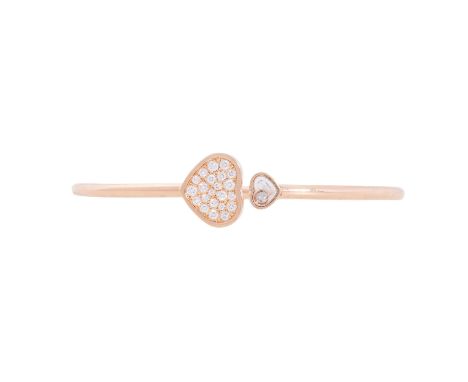 CHOPARD Armreif "Happy Diamonds" mit Brillanten von zus. ca. 0,5 ct, sehr gute Farbe und Reinheit, RSG 18K, 13,2 g, Innenumfa