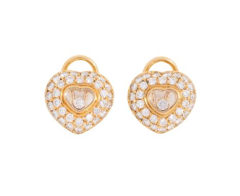 CHOPARD Herz-Ohrclips "Happy Diamonds" mit Brillanten von zus. ca. 1,4 ct, sehr gute Farbe und Reinheit, GG 18K, 8,4 g, Ohrst
