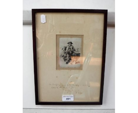 JEAN LOUIS ERNEST MEISSONIER: 'The Smoker', etching 