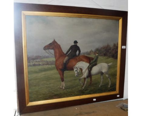 A LATE 19TH CENTURY HUNTING SCENE, oil on canvas, signed EWW, and dated '97 in an oak frame