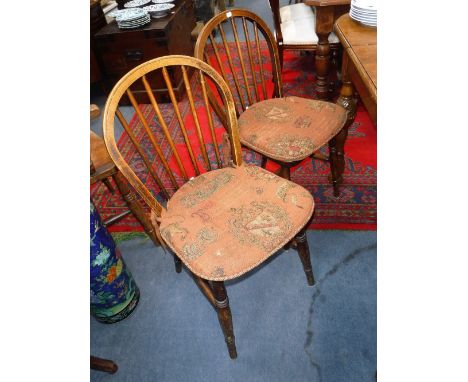 A SET OF FOUR STICK-BACK WINDSOR CHAIRS