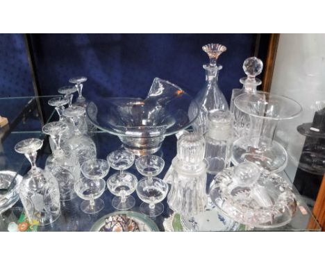 A BACCARAT CUT-GLASS DECANTER and a collection of various early 20th century and later glassware