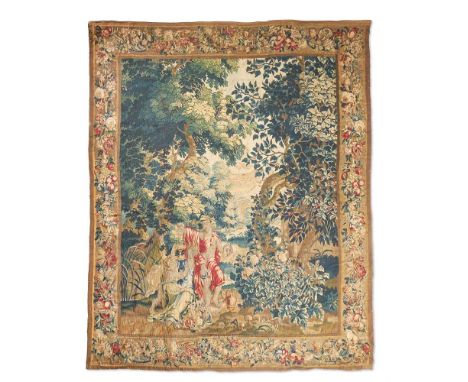 A FLEMISH MYTHOLOGICAL TAPESTRY  LATE 17TH CENTURY  Emblematic of fecundity and fertility, Summer and Autumn, with verdure se