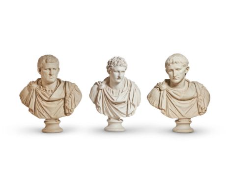 A LARGE PAIR OF BUSTS OF ROMAN SENATORS  MODERN  Plastic resin, for reference to scale, please see page 48 of the catalogue T