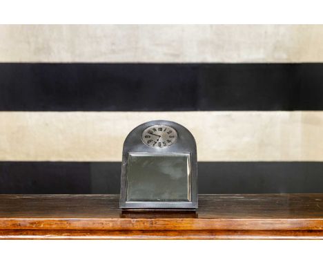 An Art Deco mirrored desk clock, c.1925, French, 18cm wide26cm highCondition ReportLot 183 Has general light surface wear, sc