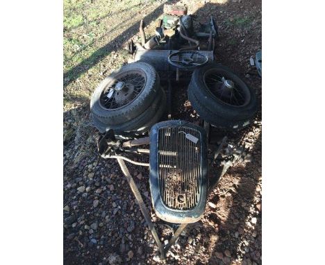 An Austin 7 kit of mechanical parts,late ruby model, comprising a chassis frame, front and rear axles (girling brake type), a