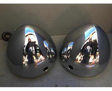 A pair of Austin 7 headlamp shells, LBD131 recently chromed. 