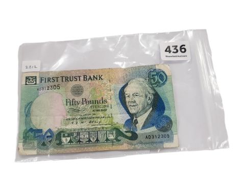 FIRST TRUST £50 BANKNOTE E.F.McELROY PREFIX AD DATED 10.1.1994 