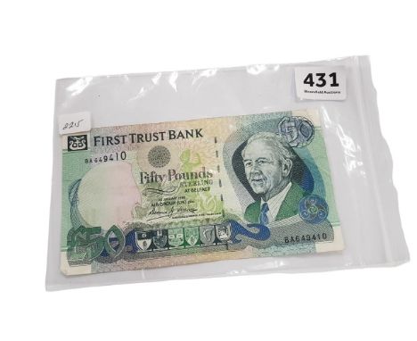FIRST TRUST £50 BANKNOTE D.J.LICENCE PREFIX BA DATED 1.1.1998 