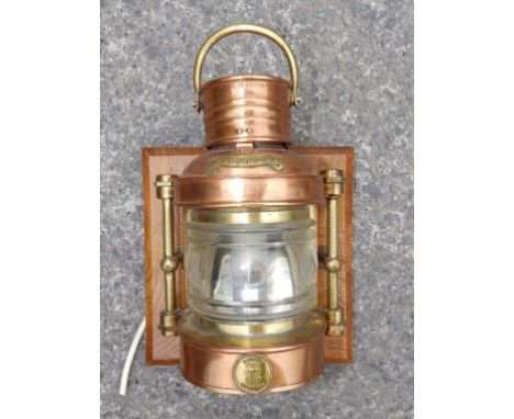 A copper & brass masthead lamp