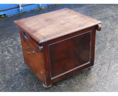 A 19thC mahogany travelling commode stool