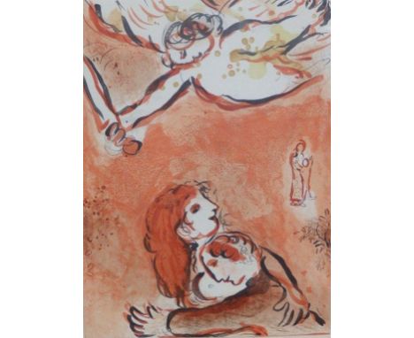 Marc Chagall – colour lithograph -  'Le Visage D'Israel', inscribed in pencil to verso '55/97  prix 250F', 13.75” x 10”