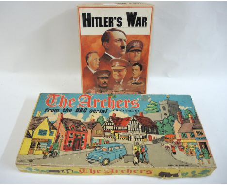 1960's Chad Valley board game, ' The Archers ', together with another board game ' Hitler's War '
