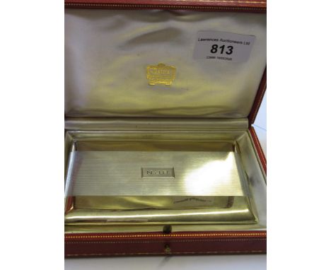 Cartier, sterling silver and parcel gilt cigarette case with 14ct gold gilding, numbered 3755, 13 x 8cm, housed in a Cartier 