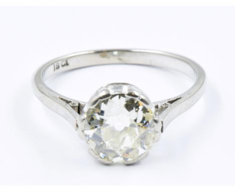 18ct White gold diamond solitaire ring, approximately 1.25ct, size 'O', 3.2gThere is no certificate with this ring, some incl