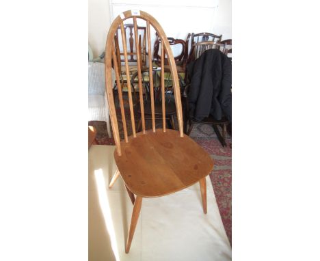Set of four Ercol light ash stick back light ash chairs, stamped ' 1960 'in good condition, some marks, but no major damage o