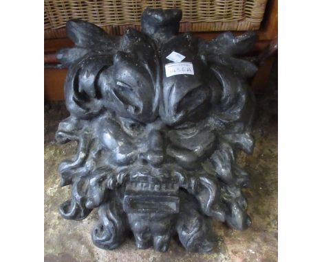 Black finished lead wall mask / fountain head, 38cm highNeed to drill or make a water outlet
