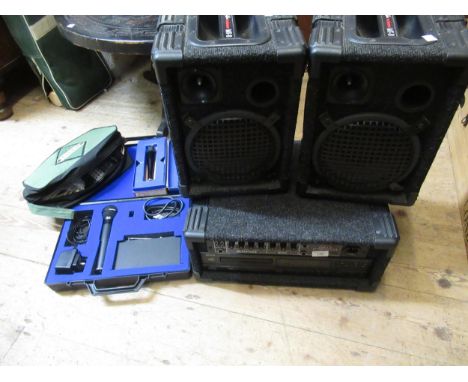 Eurotec performer CDA-715 with integral Cd player and matching speakers including a cased Trantec systems microphone and anot