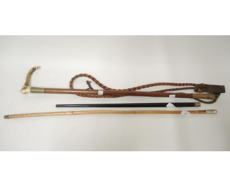 Royal Flying Corps, swagger stick (at fault), together with two other swagger sticks, and a riding crop