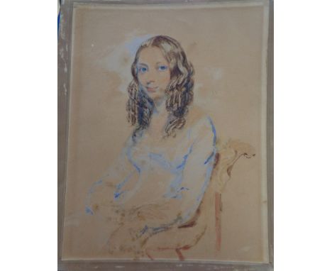 Early 19th c. watercolour portrait of a young woman, in the manner of Scottish painter Christina Robertson (1796-1854). Repor