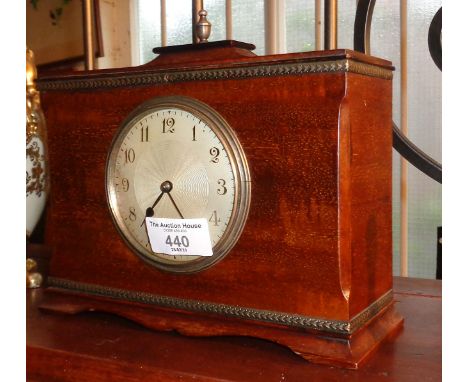 Victorian satin mahogany mantle clock with French movement